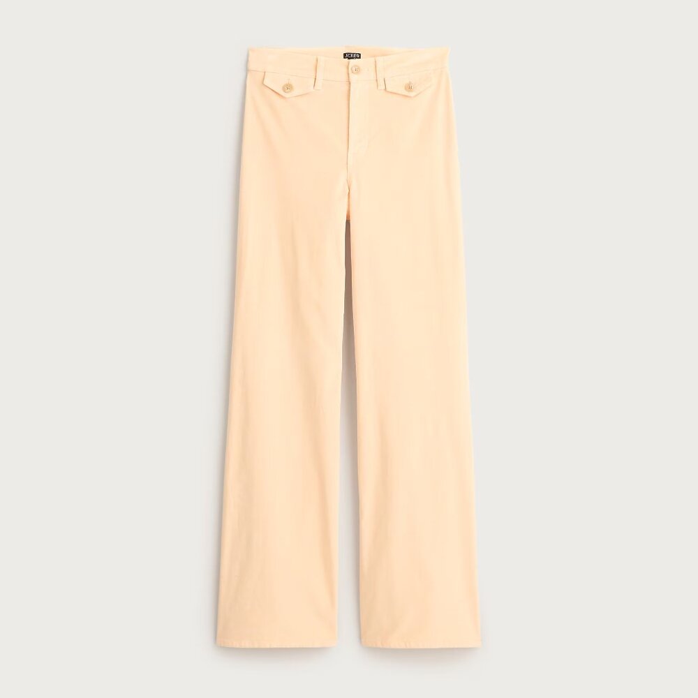 J.Crew Wide-leg trouser in washed velvet Peach Size 30 NWT
